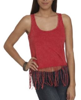 Wet Seal Womens Faded Fringe Crop Tank: Clothing