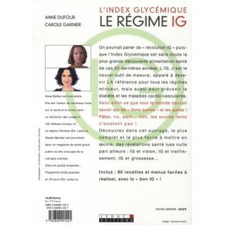 Le regime ig   Achat / Vente livre Anne Dufour   Carole Garnier pas