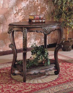 Elegant Warm Brown Finish EntryWay Accent Console Table