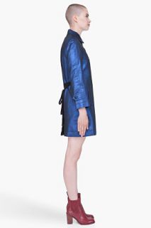 Marc By Marc Jacobs Blue Lamé Verushka Coat for women