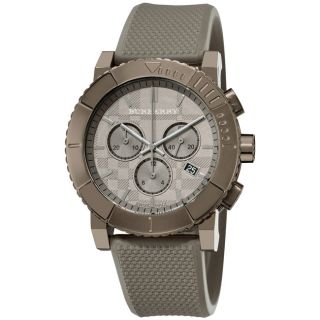 Burberry Mens Round Chronograph Trench Rubber Strap Watch