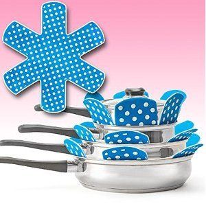 PADDED POT AND PAN PROTECTORS (SET OF 6) BLUE Kitchen