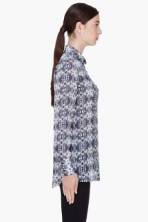 Theyskens Theory Charcoal Silk Bross Blouse for women