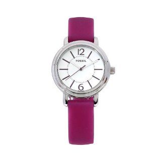 Fossil Womens ES2591 Straps Purple Silicone White Dial Watch: Watches