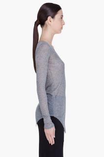 Helmut Heather Grey Ribbed Voltage Shirt for women