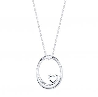 Sterling Silver Heart Locket with Flowers Love Necklace
