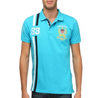 GANGSTER UNIT Polo Kaster Homme Turquoise Turquoise   Achat / Vente