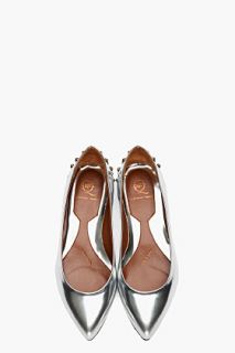 McQ Alexander McQueen Silver Studded Pointy Flats for women