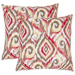 Ikat 18 inch Brown/ White Decorative Pillows (Set of 2)