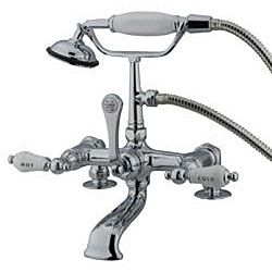 Deck mount Chorme Clawfoot Tub Faucet with Hand Shower