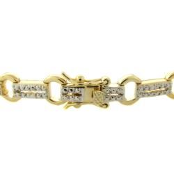 Gem Jolie 14k Gold Overlay Garnet and Diamond Accent Bracelet