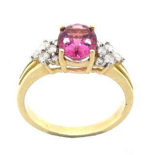 sire 10k Gold Pink Tourmaline and 2/9ct TDW Diamond Ring (H I, I1 I2