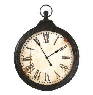 Rustic Iron Large Pocket Watch Wall Clock: Home