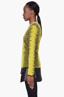Alexander Wang Yellow Metallic Angora Knit Sweater for women