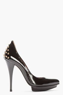 McQ Alexander McQueen Black Patent Leather Studded Pumps for women