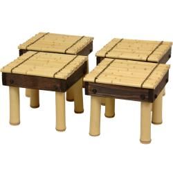 Zen Bamboo Coffee Table with Four Stools (China)