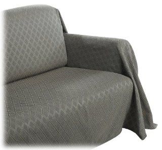Hudson Jacquard Diamond Chair Throw Cover, Olive Home