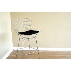 Tomkin Mesh Bar Stool with Leatherette Seat Pad