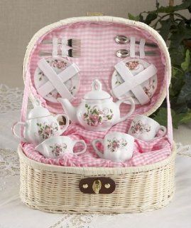 Large Dollies Tea Set/ Basket, Pink Grace Toys & Games