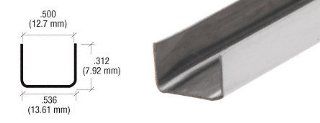 CRL 1/2 Stainless Steel U Channel   Pack of 10   12 ft Each