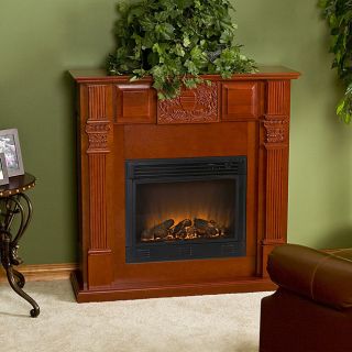 Avalon Mahogany Electric Fireplace with Remote