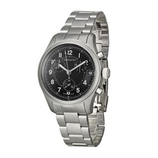 Hamilton Mens Khaki Stainless Steel Quartz Chronograph Watch