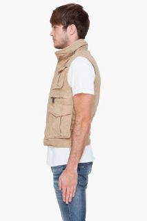 Dsquared2 Beige Hooded Cargo Vest for men