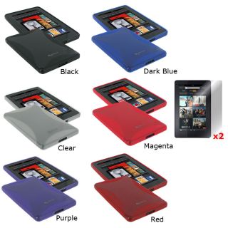 rooCASE  Kindle Fire TPU Gel Skin Case & 2 Pack Screen