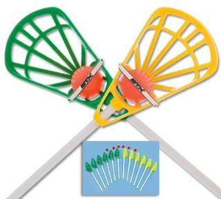 Deluxe Green and Yellow STXBALL Lacrosse Set Sports