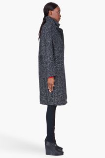 3.1 Phillip Lim Long Reversible Charcoal Wool Overcoat for women