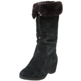 Khombu Womens Bellini Faux Fur Boot,Black,6 M US Shoes