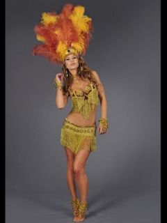 Sexy Gold Showgirl Costume Set   LARGE/XLARGE Clothing