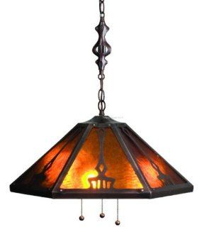 Mission Grenway Mica Pendant Lighting Fixture 21 Inches W  