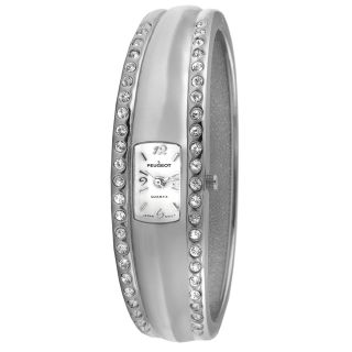 Peugot Womens Vintage Silvertone Crystal Bangle Watch MSRP $72.00