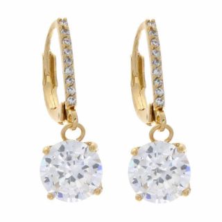 NEXTE Jewelry Goldtone Cubic Zirconia Solitaire Dangle Earrings Today