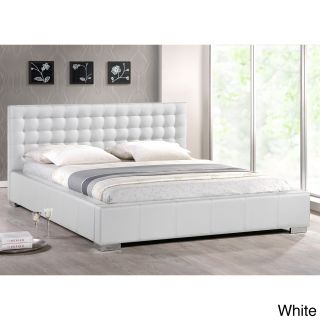 Baxton Studio Madison White Modern Full size Bed with Upholstered