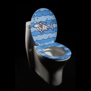 Cartoon Shark Designer Melamine Toilet Seat Cover