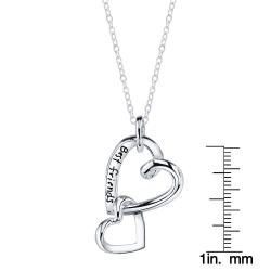 Sterling Silver Best Friends Linked Two Heart Necklace