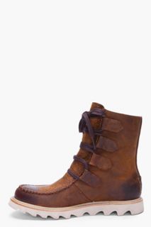 Sorel Brown Leather Mad Boots for men