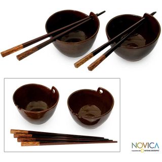 Set of 2 Handcrafted Ceramic Mangkok Dinner Bowls (Indonesia) Today