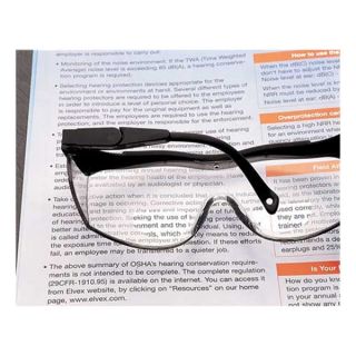 Elvex RX 100 2.0 Reading Glasses, +2.0, Clear, Polycarbonate