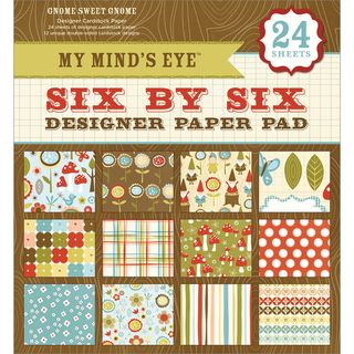 My Minds Eye Six By Six Paper Pad 24/Sheets Gnome Sweet Gnome