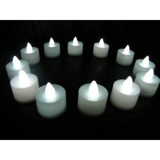 12er Set Flammenlose Batteriebetriebene Weisse LED Kerzen / Teelichter