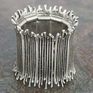 Silverplated Pewter Twigs Stretch Bracelet (Turkey)