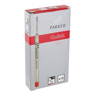 Parker Red Medium Point Ball Point Pen Refills (Pack of 12