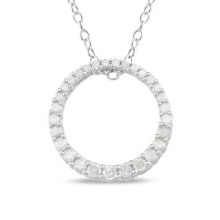 Miadora Sterling Silver 1/3ct TDW Diamond Circle Necklace