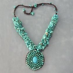 Turquoise Cluster Mosaic Necklace (Thailand)