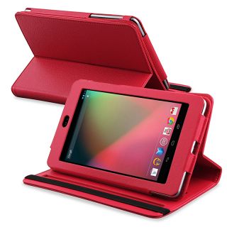 Red Leather Swivel Case for Google Nexus 7