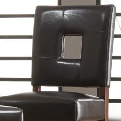 Calvados Faux Leather Dark Brown Side Chairs (Set of 2)