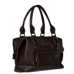 Longchamp Chocolate Leather Satchel Handbag